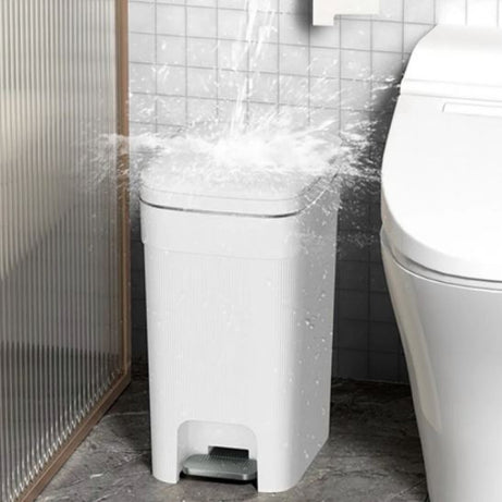 Pedal Rubbish Bin with Soft Close Lid and Press-Top Opening