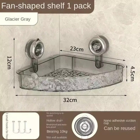 Luxury Clear Acrylic Bathroom Corner Shelf | No Drill Storage Rack