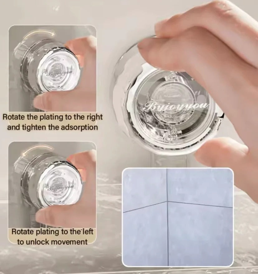 Luxury Clear Acrylic Bathroom Corner Shelf | No Drill Storage Rack