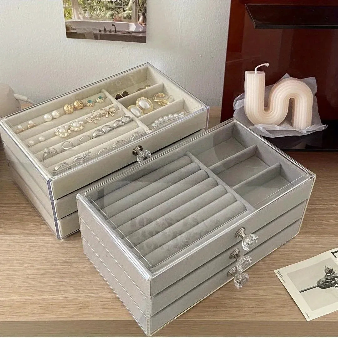 Acrylic Jewellery Organizer – 3-Drawer Stylish Storage Box_nexusmart.pk