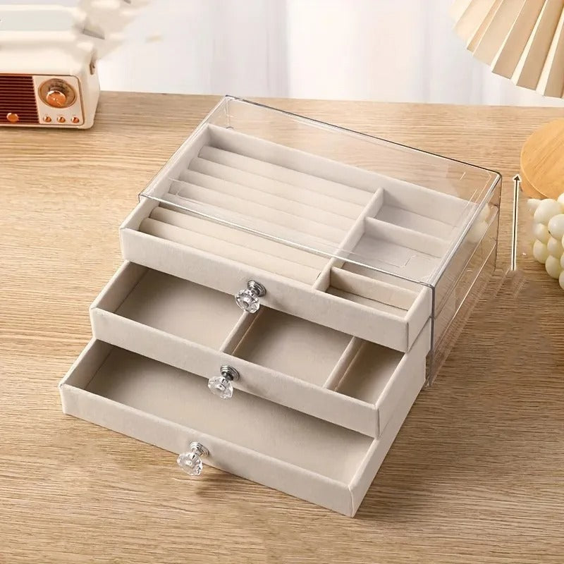 Acrylic Jewellery Organizer – 3-Drawer Stylish Storage Box_nexusmart.pk