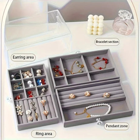 Acrylic Jewellery Organizer – 3-Drawer Stylish Storage Box_nexusmart.pk