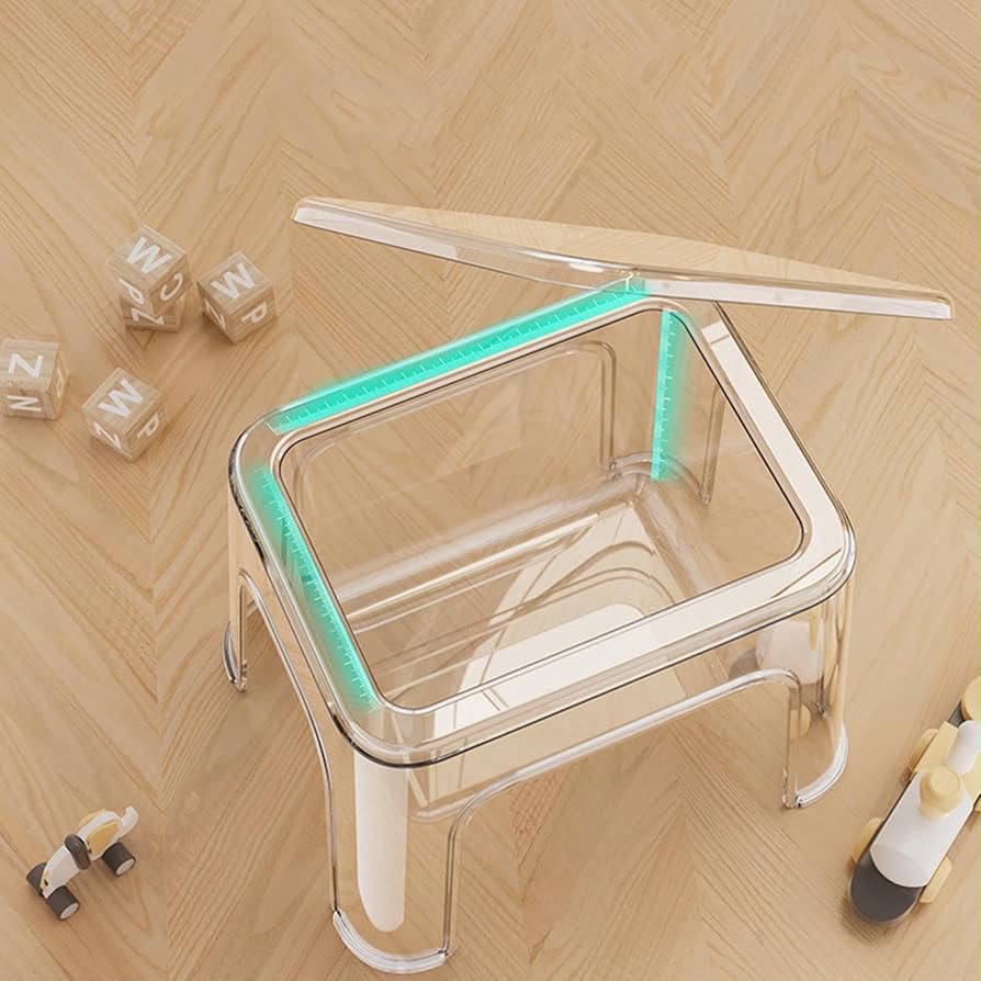 Foldable Plastic Storage Stool with Seat | Small Household Storage Bench