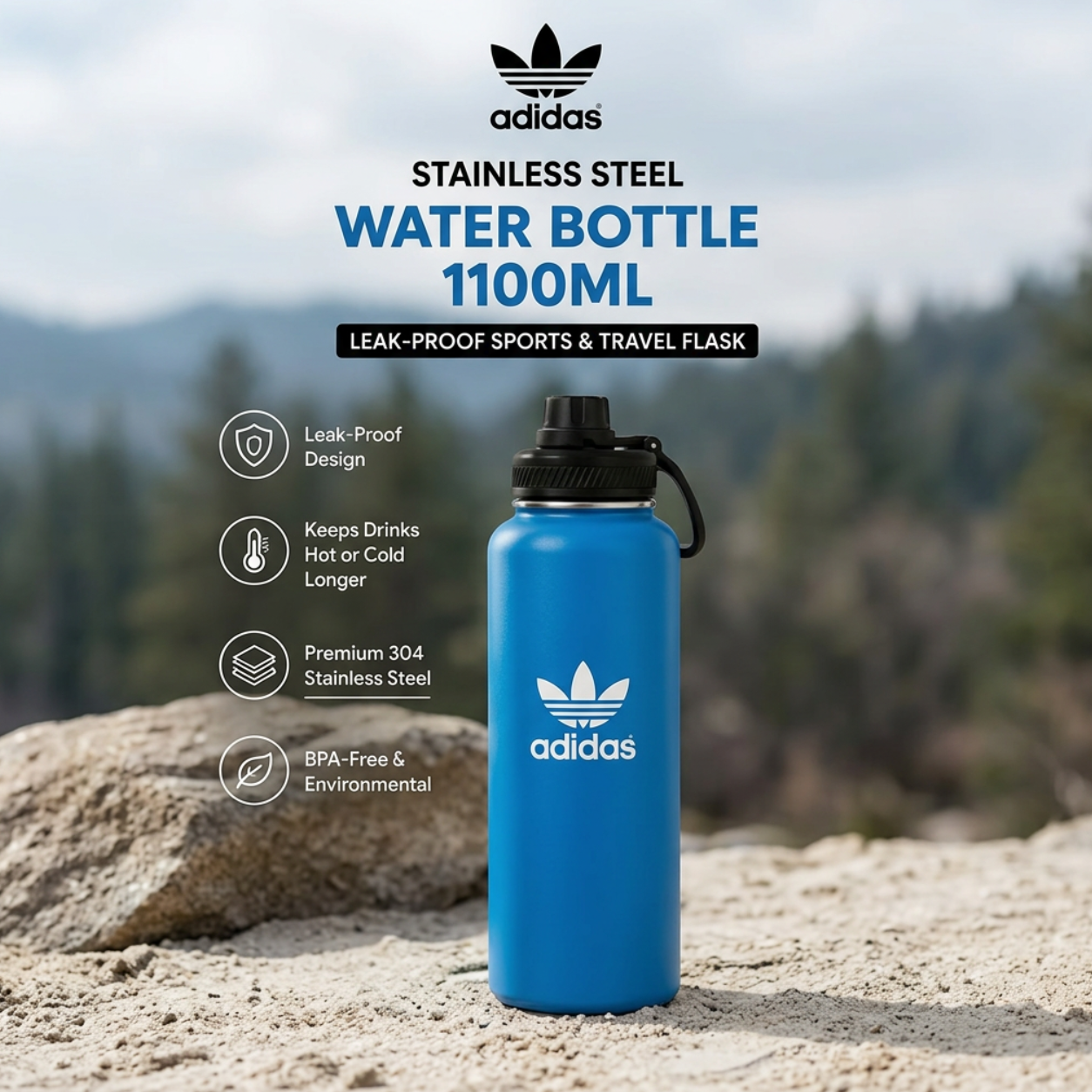 Adidas Stainless Steel Water Bottle Premium Water Bottles view 8 - Nexusmart Pakistan