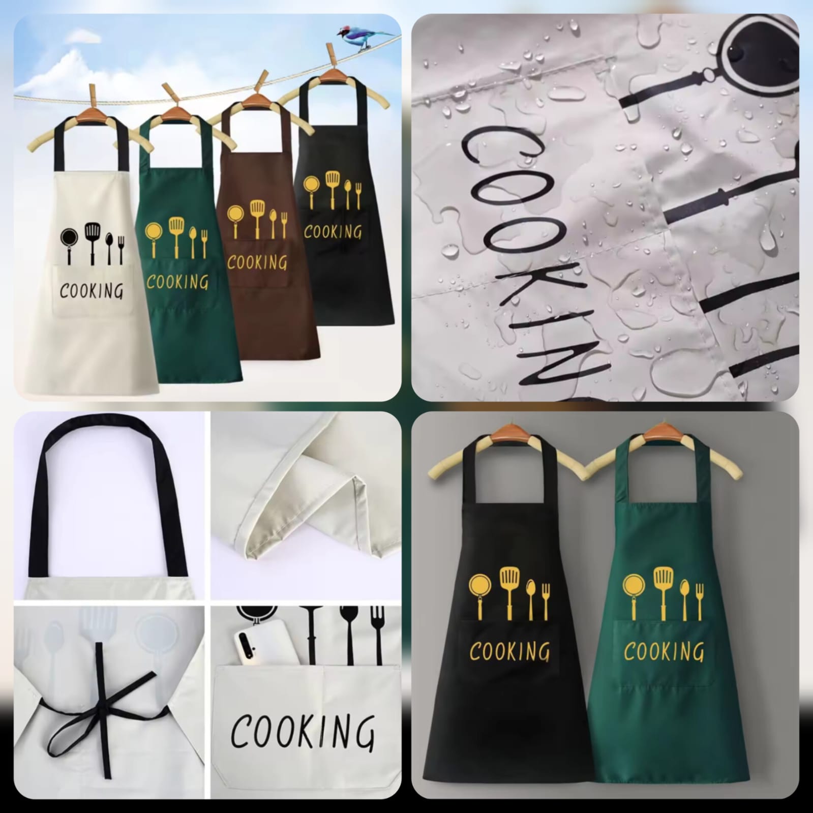 Waterproof Kitchen Cooking Apron Oil & Water Resistant with Front Po product image - Nexusmart Pakistan
