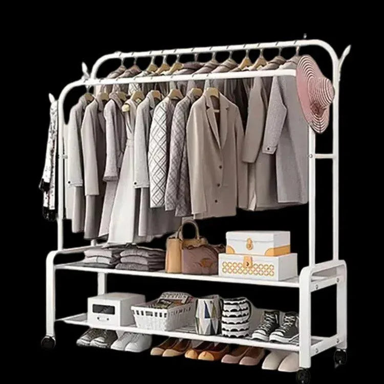 Double Pole Metal Cloth Stand for Home and Office Use