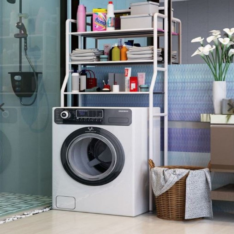 3-Tier Over Toilet Bathroom Storage Shelf – Stainless Steel Washing Machine Organizer Rack