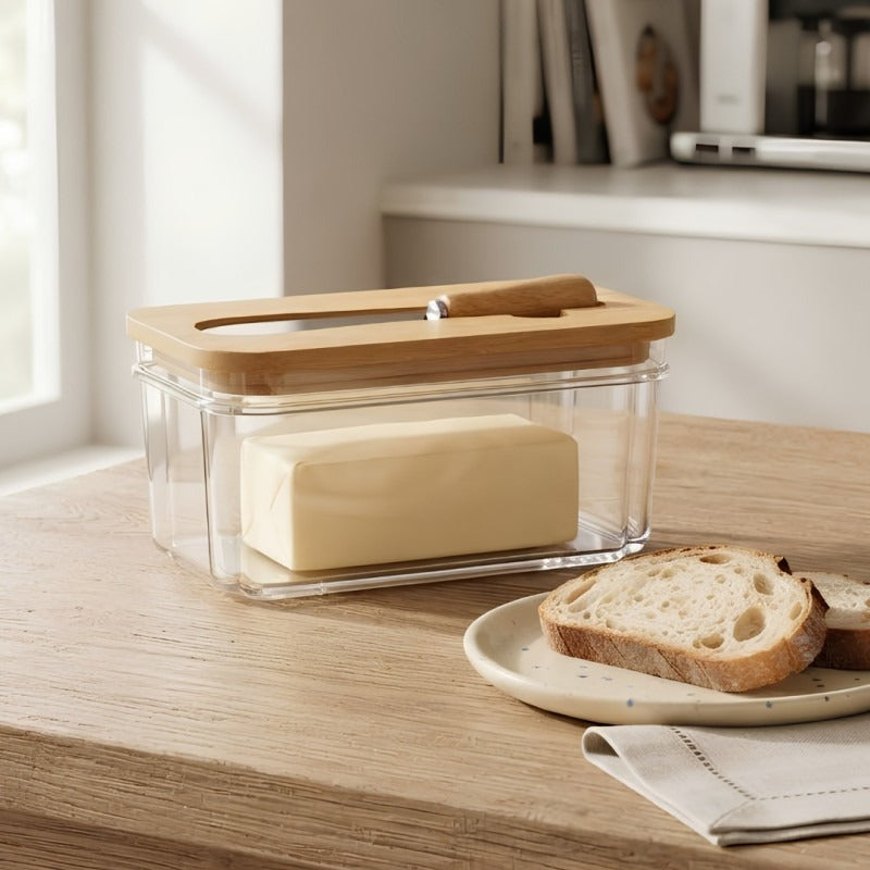 Butter Storage Container with Butter Knife – Covered Butter Dish