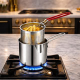 Stainless Steel Deep Fryer with Basket – Home Cooking