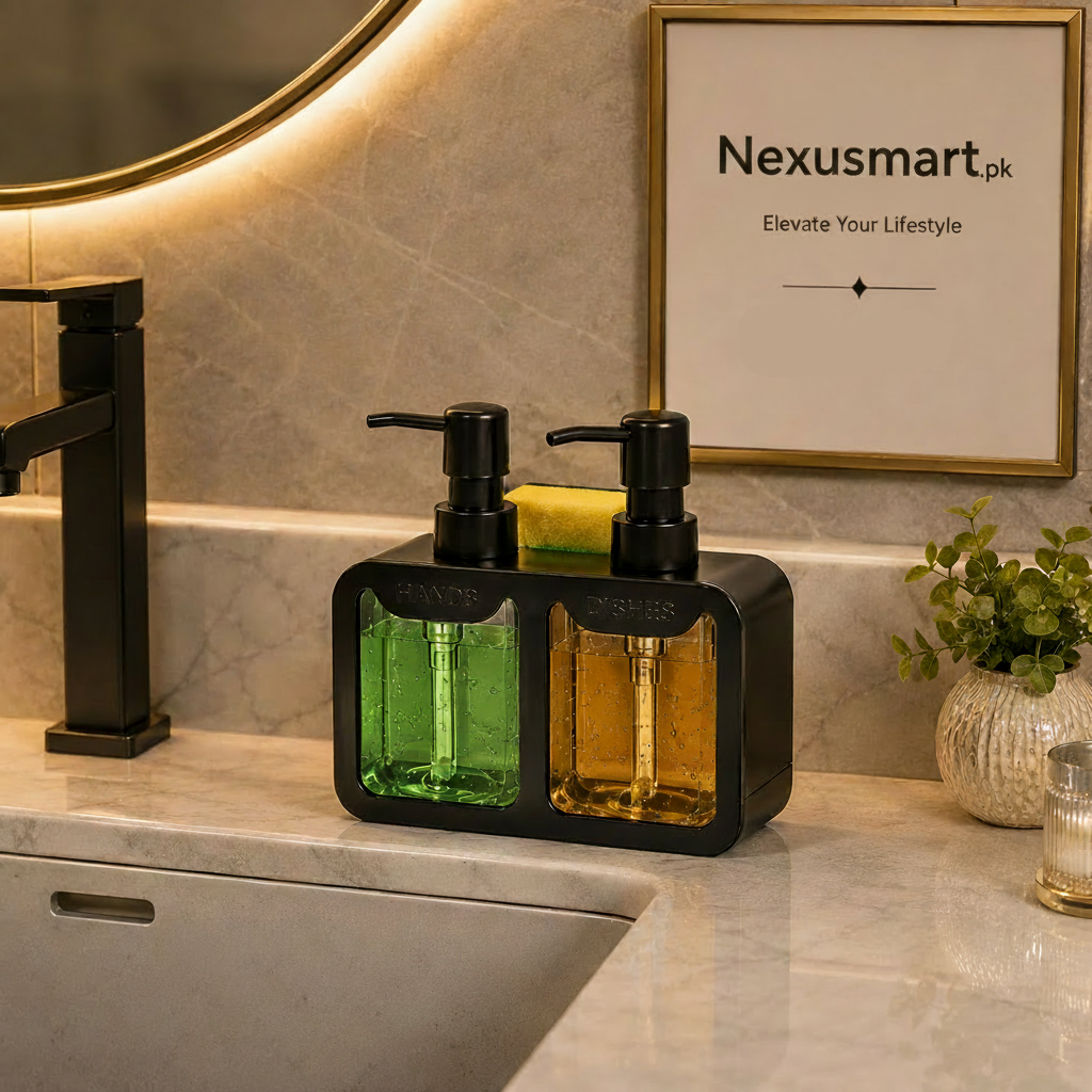 4-in-1 Multi-Functional Sink Organizer & Dual Dispenser