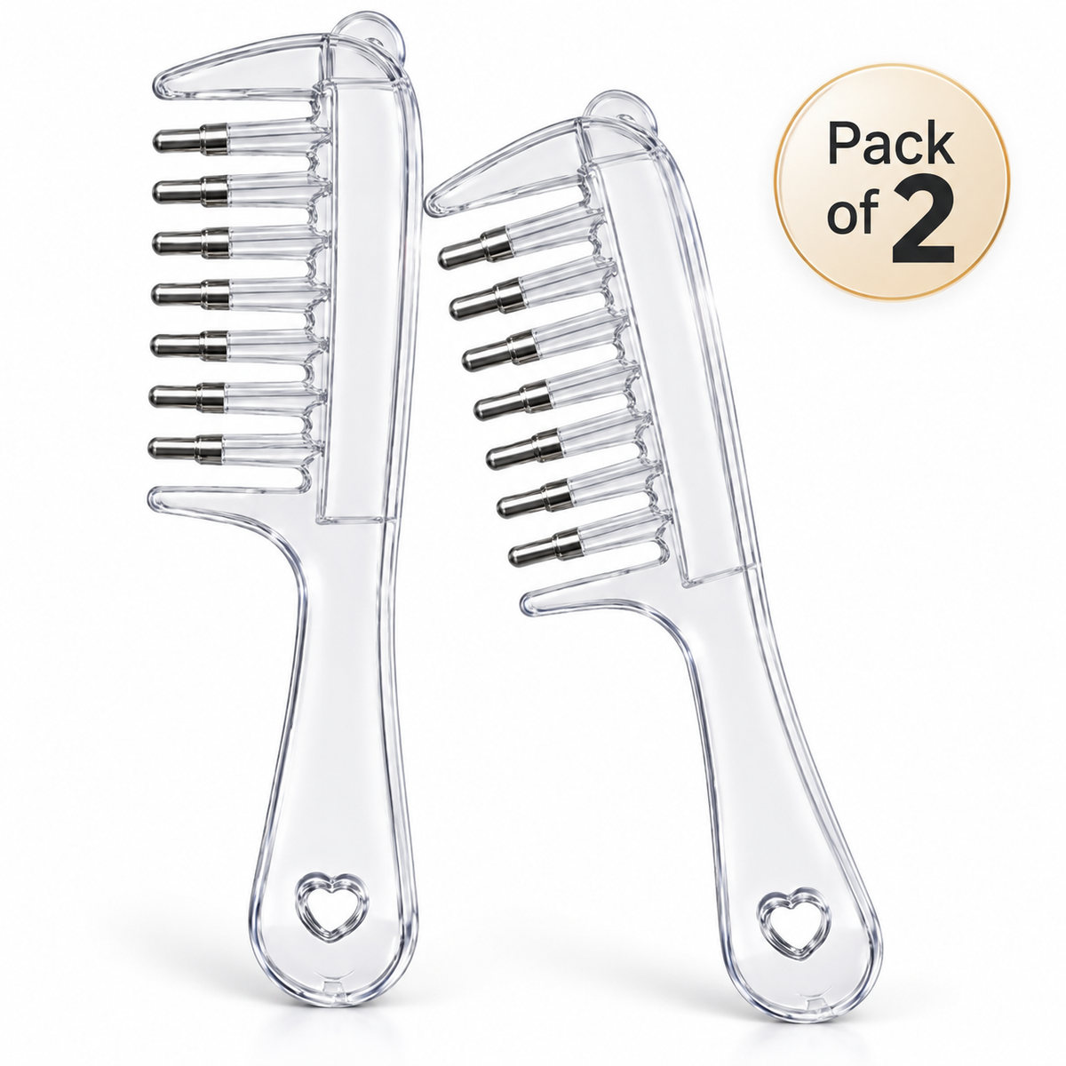 Transparent Hair Oil Comb Applicator with Built-In Liquid Reservoir