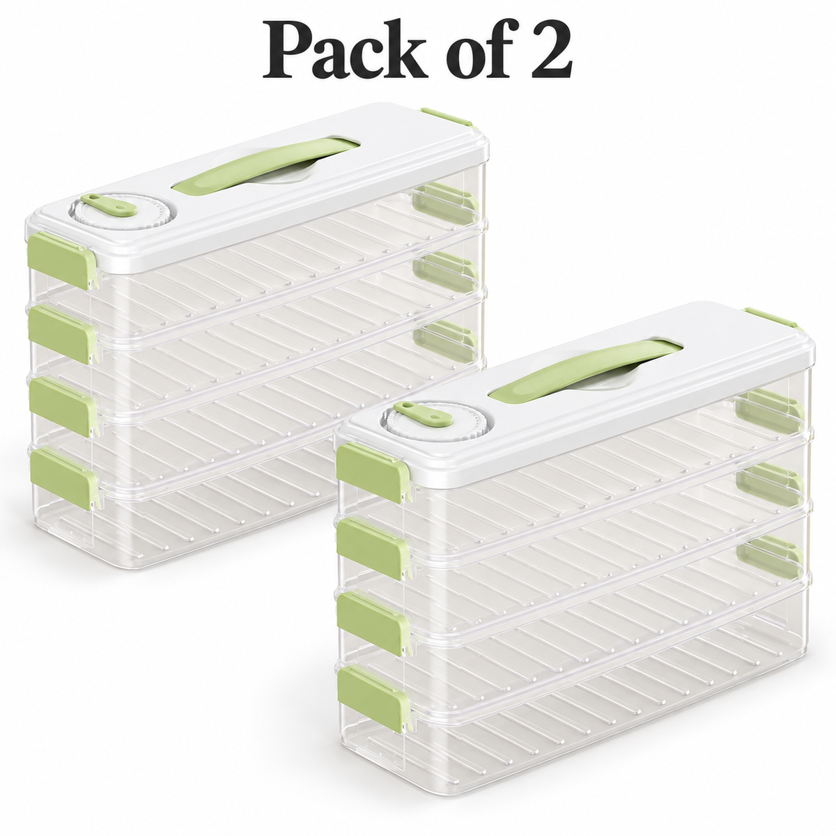4-Layer Refrigerator Storage Box for Dumplings & Food Organization