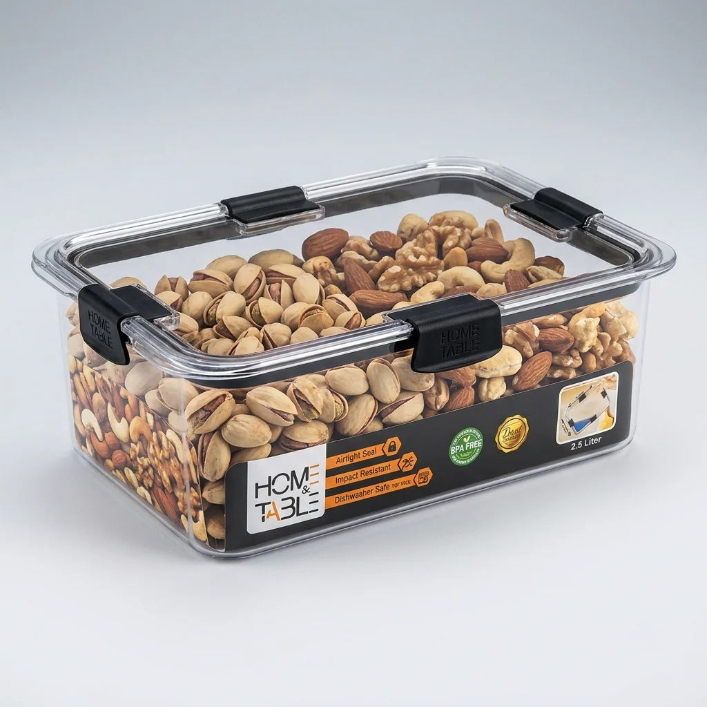 Clear Airtight Food Storage Container – Stackable Pantry Organizer | 1L, 2L, 3L, 5L