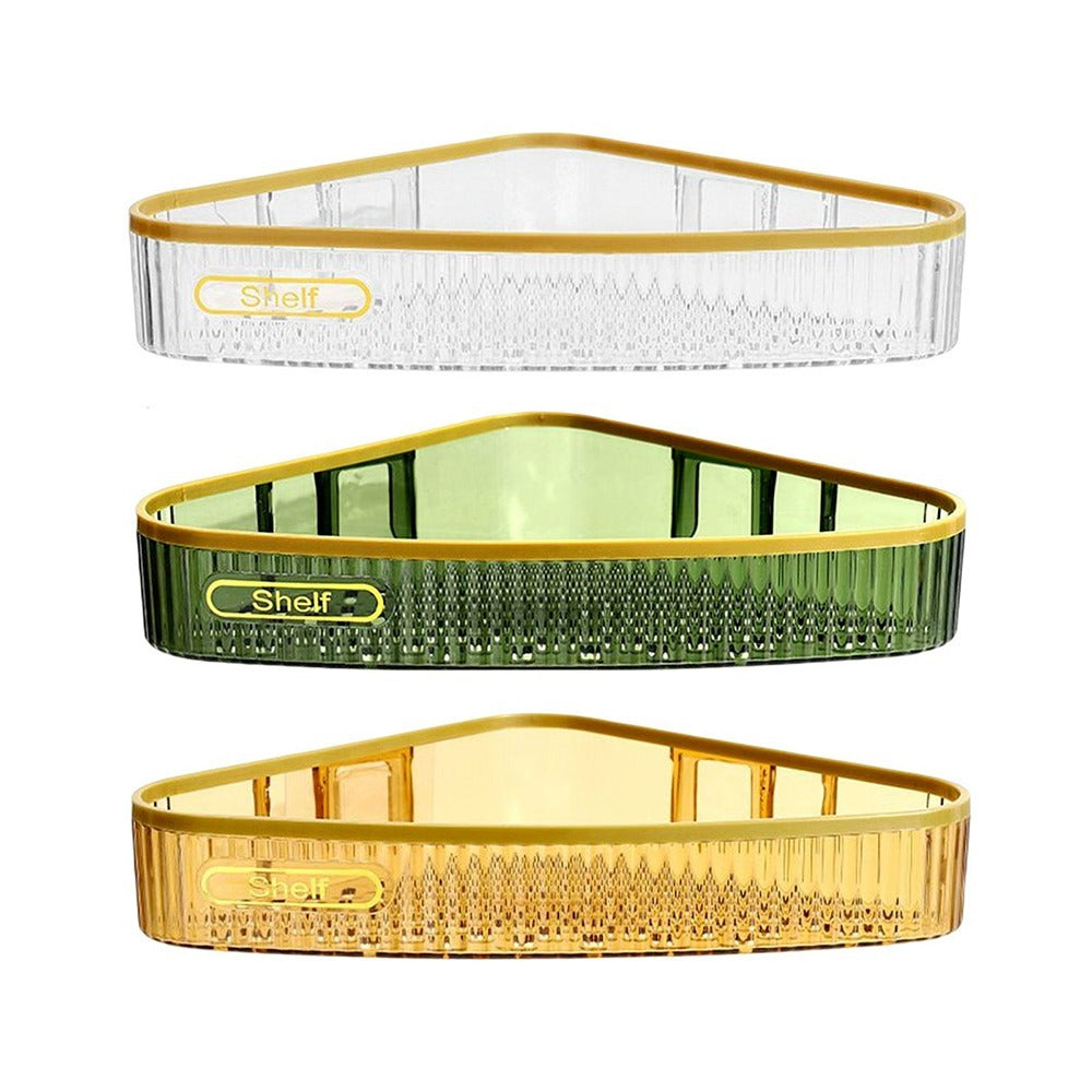 Luxury Acrylic Wall Mounted Bathroom Corner Shelf Organizer | Shampoo & Cosmetic Storage Rack
