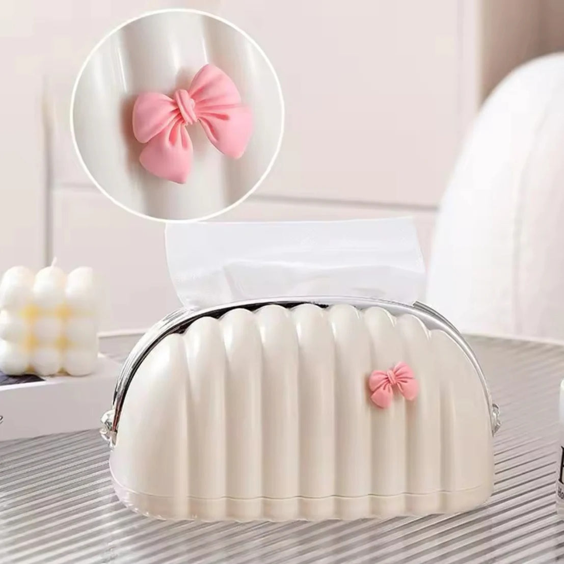 Shell Tissue Box Decorative Tissue Holder Home Organization view 7 - Nexusmart Pakistan