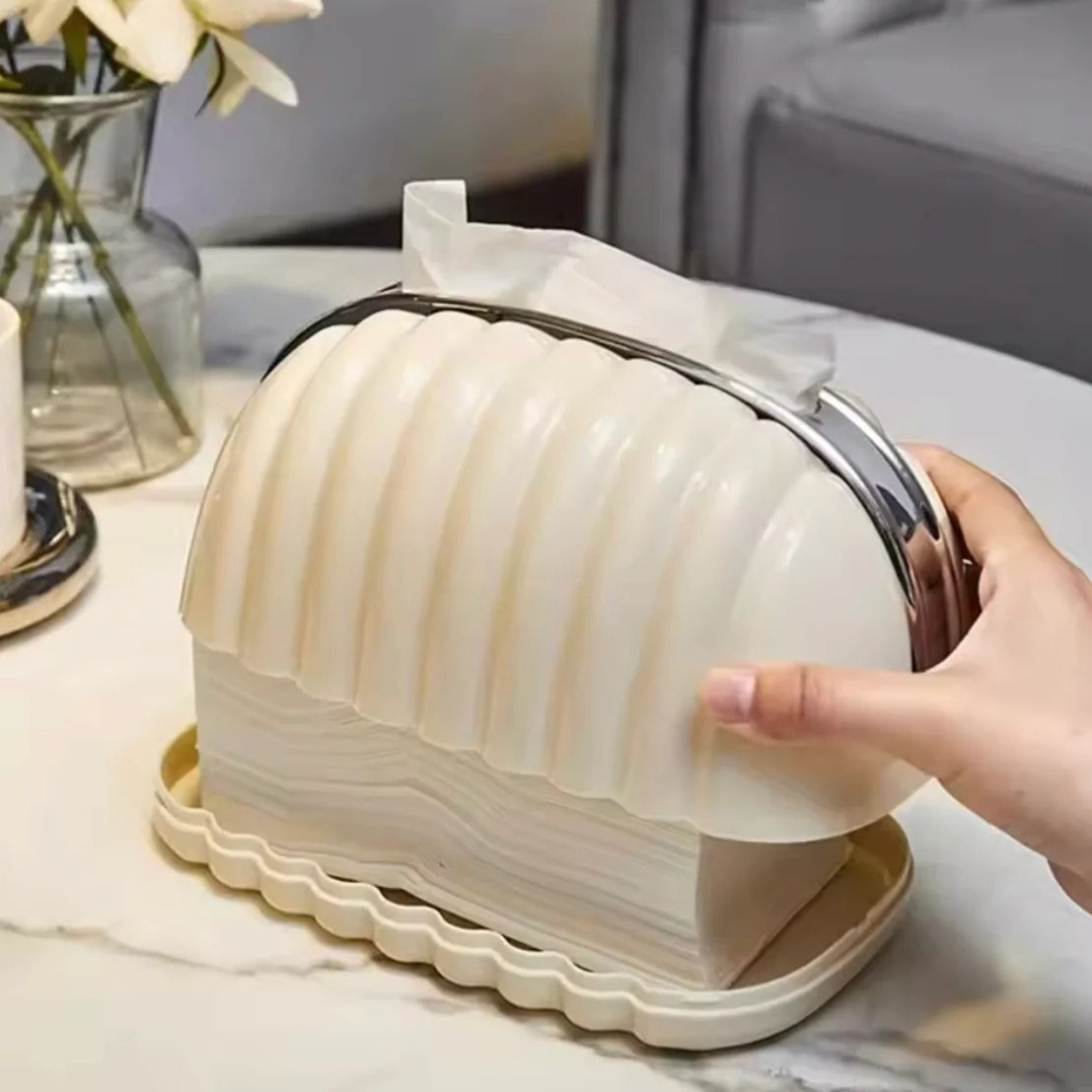 Shell Tissue Box Decorative Tissue Holder Home Organization view 8 - Nexusmart Pakistan