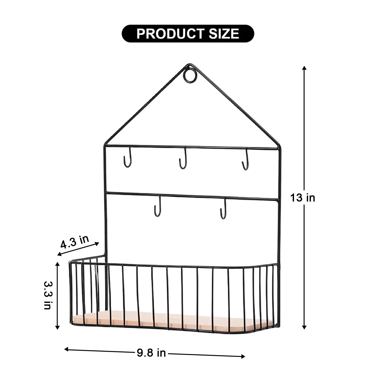 Creative Wall-mounted Shelf with Hooks for Home Use view 3 - Nexusmart Pakistan