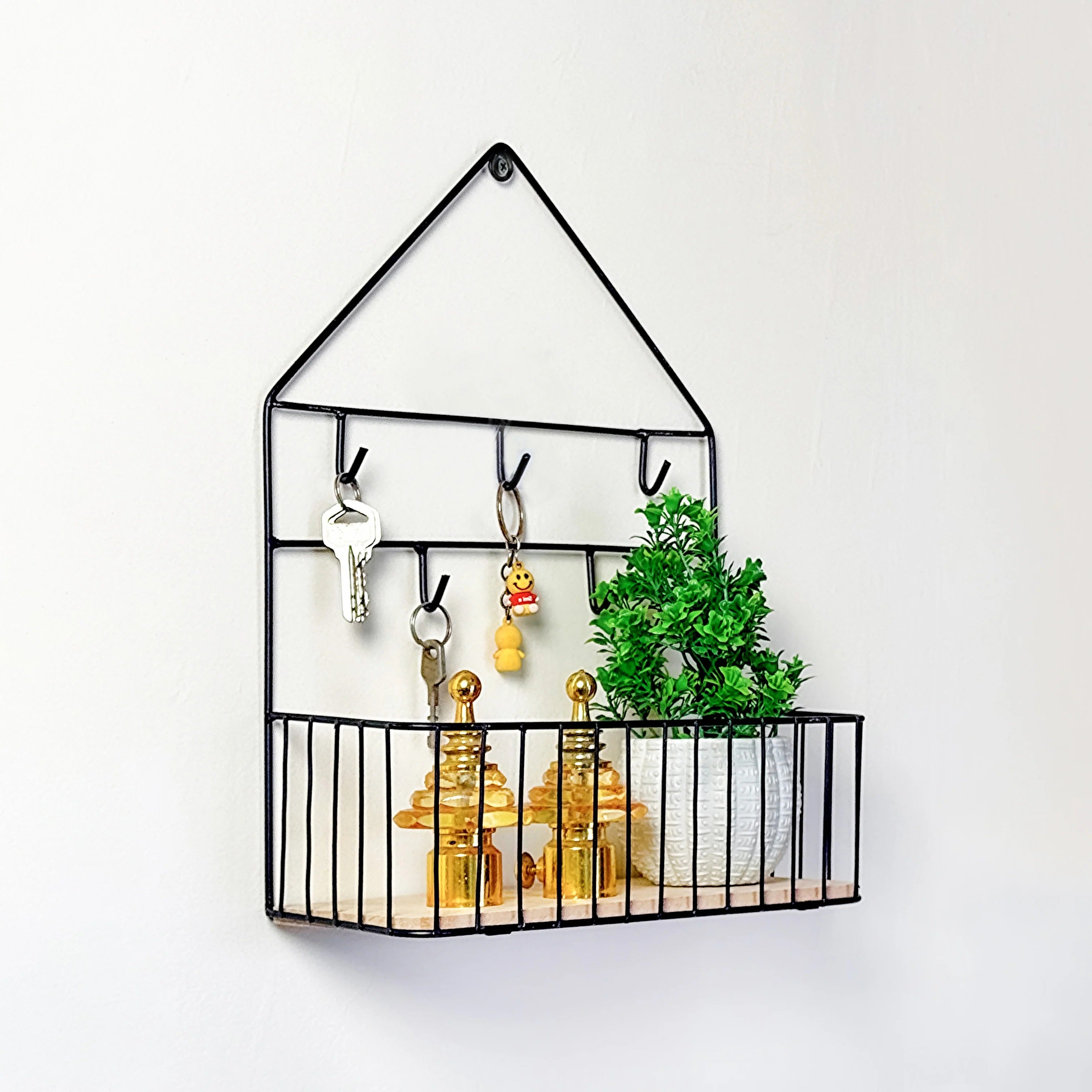 Creative Wall-mounted Shelf with Hooks for Home Use product image - Nexusmart Pakistan