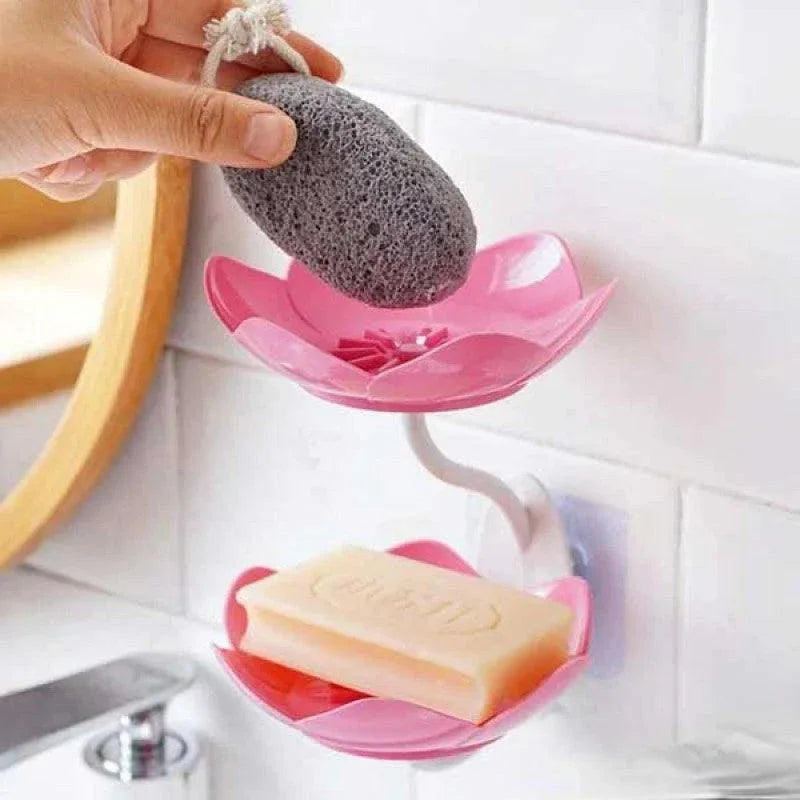 2 Layer Soap Tray - Elegant Flower Design for Stylish Soap Storage