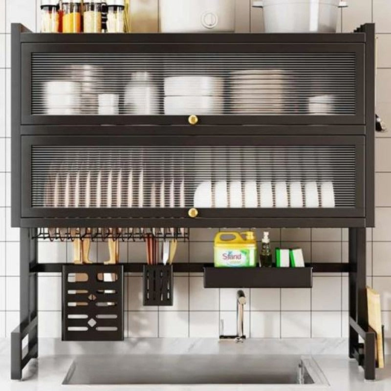 Over-the-sink Cabinet Dish Rack 2-Layer with Cover view 6 - Nexusmart Pakistan
