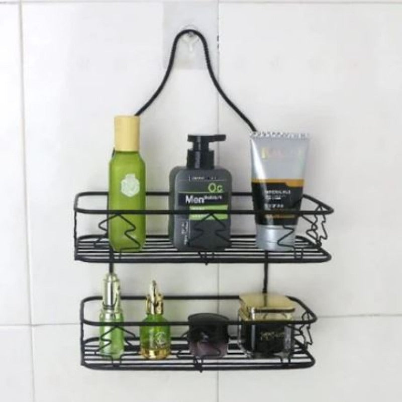 Double Layer Bathroom Rack Space-saving Wall-mounted Organizer for T view 3 - Nexusmart Pakistan