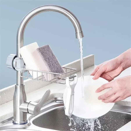 Premium Stainless Steel Sink Organizer for Kitchen and Bathroom Storage