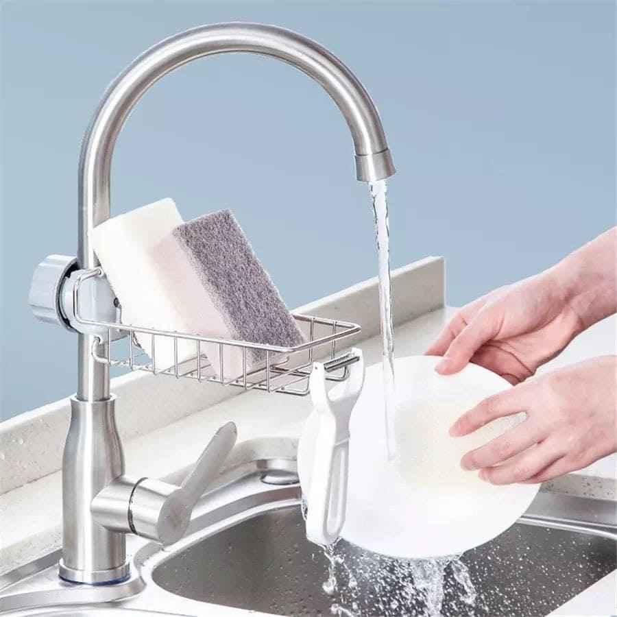 Premium Stainless Steel Sink Organizer for Kitchen and Bathroom Storage