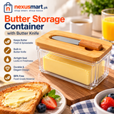 Butter Storage Container with Butter Knife – Covered Butter Dish