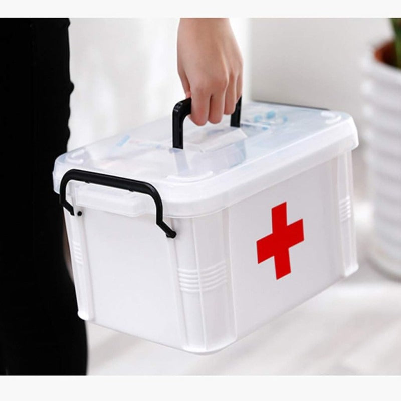 First Aid Medicine Storage Box Two Layers Home Organization view 5 - Nexusmart Pakistan