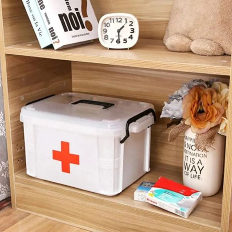 First Aid Medicine Storage Box Two Layers Home Organization product image - Nexusmart Pakistan