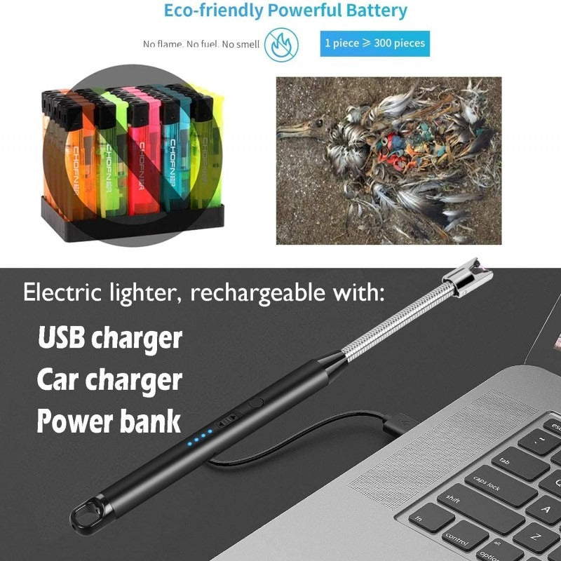 USB Electric Lighter Rechargeable Home & Kitchen Essentials view 2 - Nexusmart Pakistan