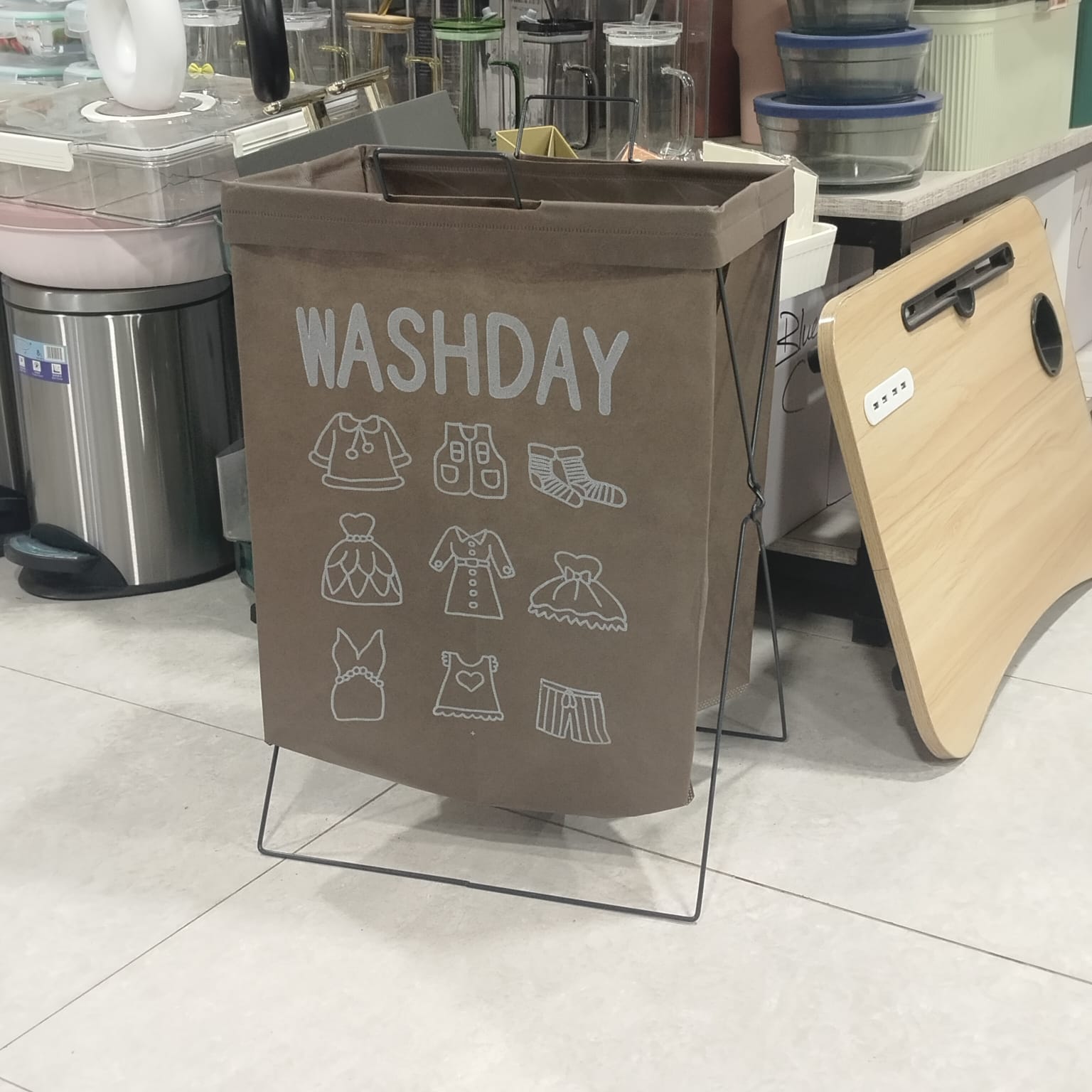 Foldable Fabric Laundry Basket with Metal Frame & Carry Handles – Space-Saving Laundry Hamper  Product Description