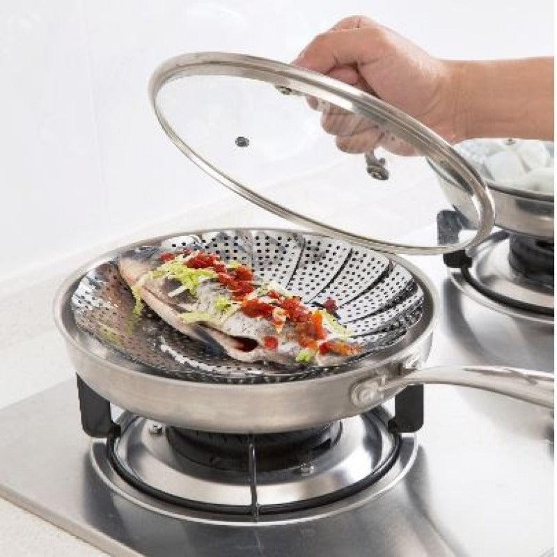 Folding Mesh Steamer Basket Steel Kitchen & Cooking view 5 - Nexusmart Pakistan