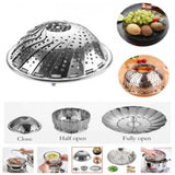 Folding Mesh Steamer Basket Steel Kitchen & Cooking product image - Nexusmart Pakistan