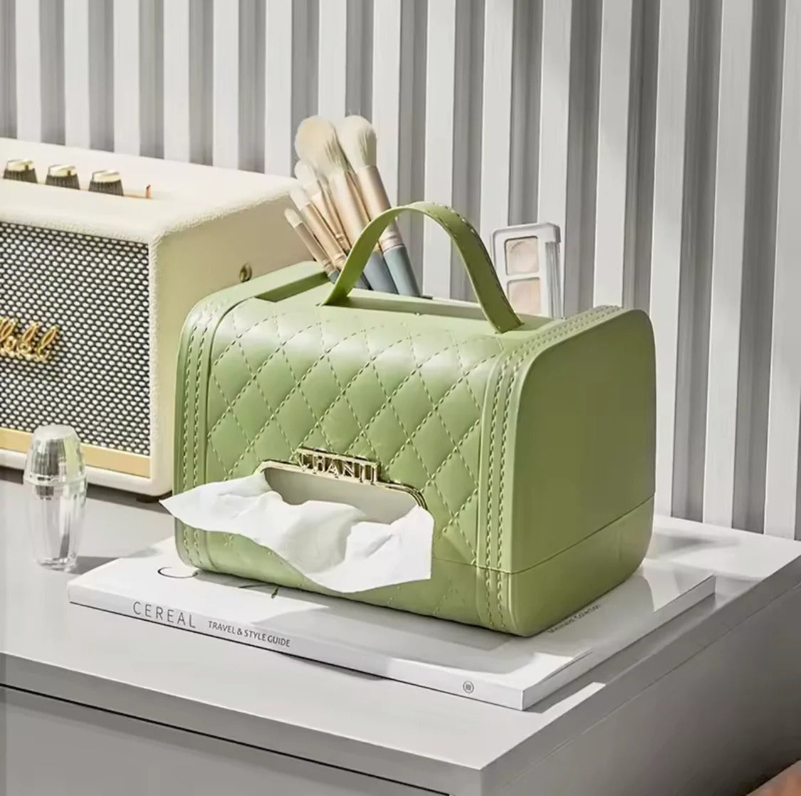 Elegant Purse-Style Tissue Box Premium Decorative Holder product image - Nexusmart Pakistan