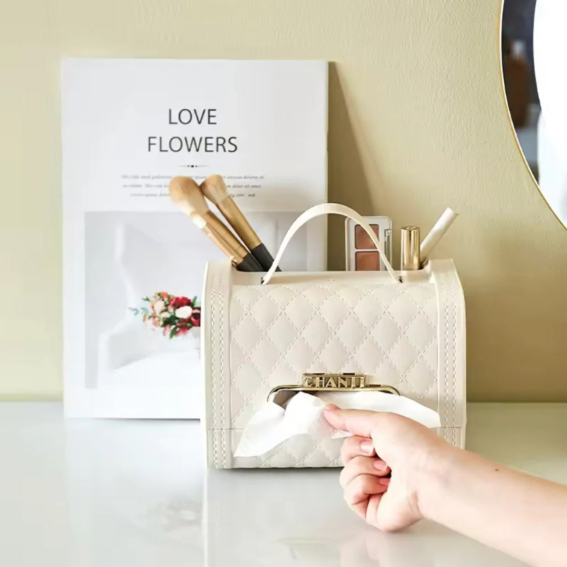 Elegant Purse-Style Tissue Box Premium Decorative Holder view 6 - Nexusmart Pakistan
