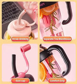 1300ML Ice Cream Fruit Infuser Water Bottle with Straw & Handle – Leakproof Tea Infuser Tumbler