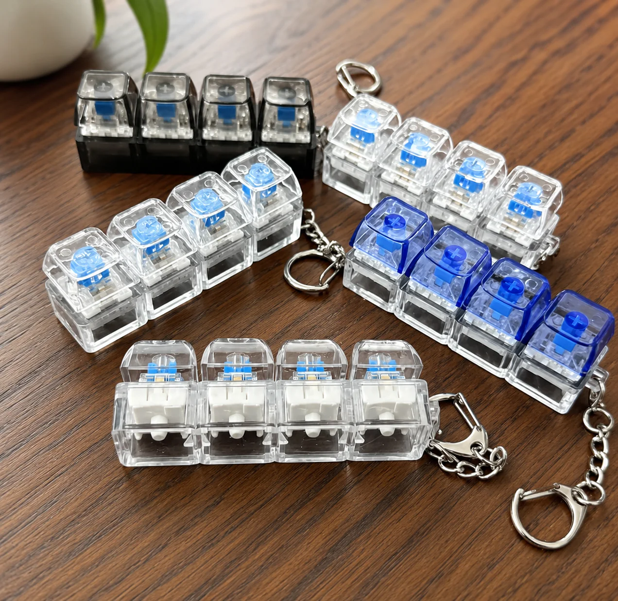 Keyboard LED Fidget Keychain – Mini RGB Mechanical Switch Keychain Clicker | Pocket Stress Relief Fidget Toy for Keyboard Enthusiasts