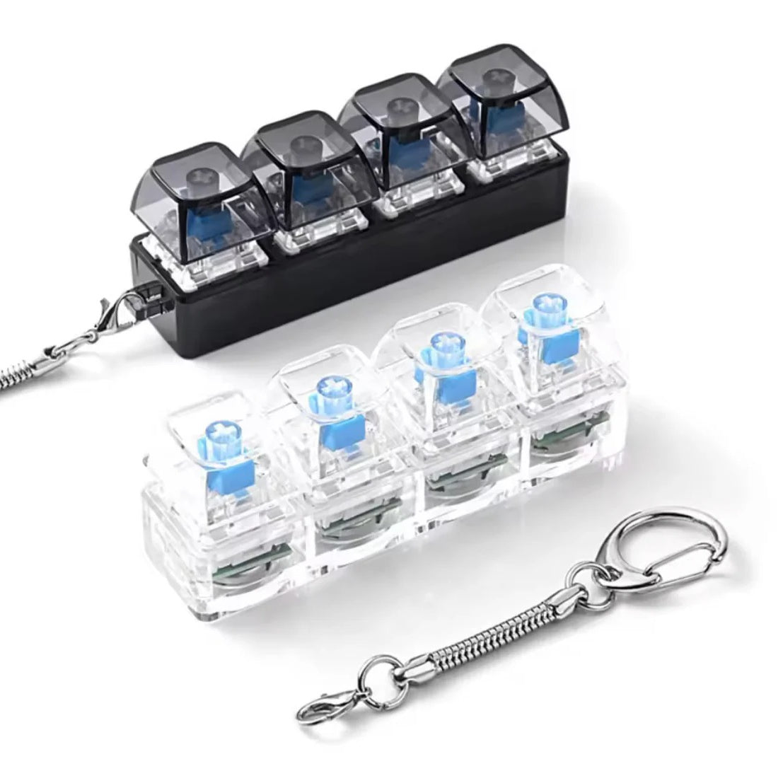 Keyboard LED Fidget Keychain – Mini RGB Mechanical Switch Keychain Clicker | Pocket Stress Relief Fidget Toy for Keyboard Enthusiasts