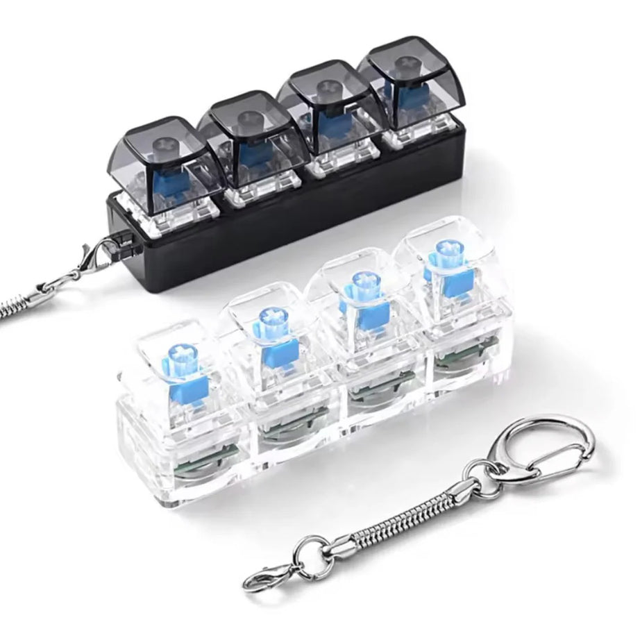 Keyboard LED Fidget Keychain – Mini RGB Mechanical Switch Keychain Clicker | Pocket Stress Relief Fidget Toy for Keyboard Enthusiasts