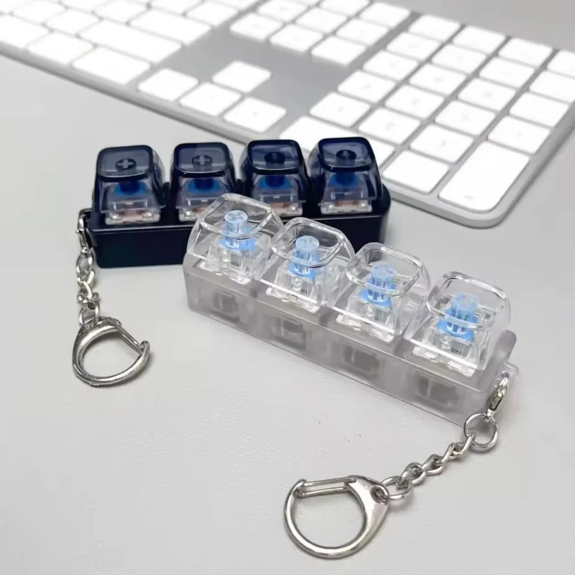 Keyboard LED Fidget Keychain – Mini RGB Mechanical Switch Keychain Clicker | Pocket Stress Relief Fidget Toy for Keyboard Enthusiasts