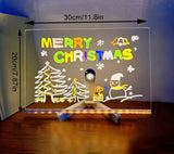 LED Acrylic Writing Board – 7 Color Neon Glow with Stand & Pens