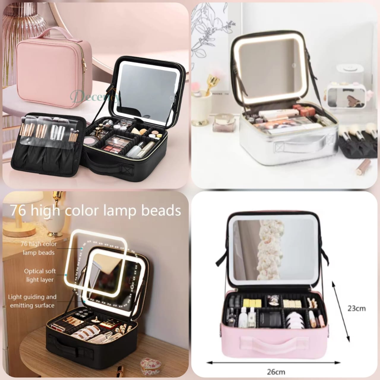 Smart LED Makeup Organizer Bag with Lighted Mirror view 2 - Nexusmart Pakistan