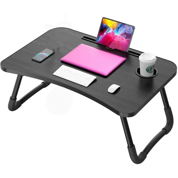 Multipurpose Foldable Laptop & Study Table with Cup Holder and Tablet Stand