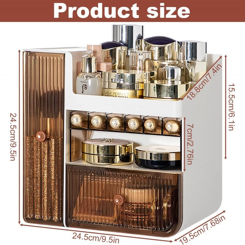Large Capacity Desktop Cosmetic Jewelry Organizer Clear Acrylic view 3 - Nexusmart Pakistan
