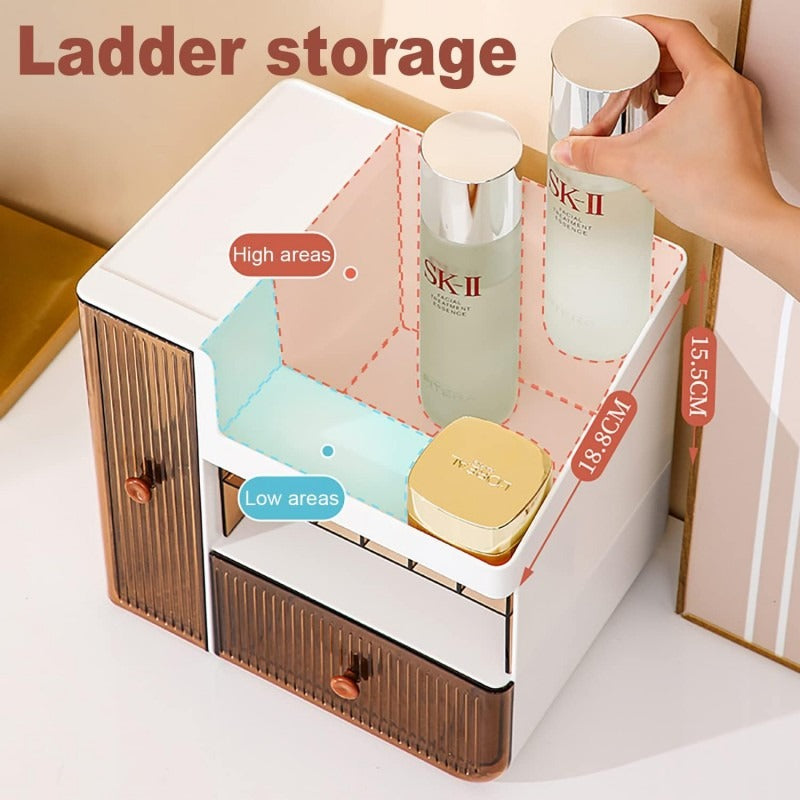 Large Capacity Desktop Cosmetic Jewelry Organizer Clear Acrylic view 5 - Nexusmart Pakistan