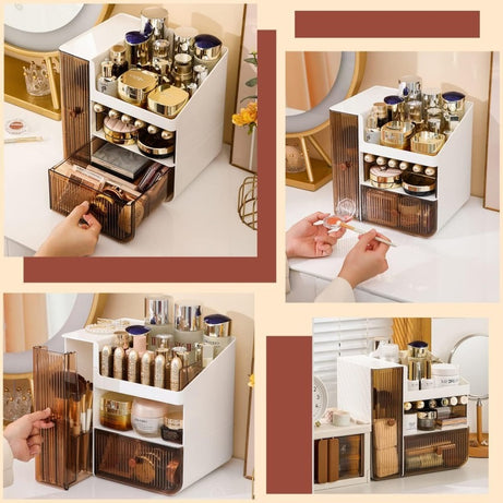 Large Capacity Desktop Cosmetic Jewelry Organizer Clear Acrylic view 2 - Nexusmart Pakistan