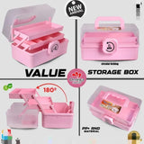 Makeup Organizer Storage Box – Multi-Layer Brush, Lipstick & Cosmetic Organizer with Li