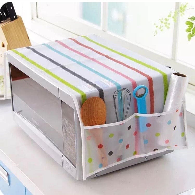 Microwave Dust-safe Cover with Pockets Home Organization view 4 - Nexusmart Pakistan