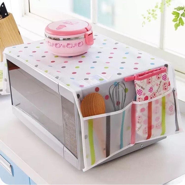 Microwave Dust-safe Cover with Pockets Home Organization view 5 - Nexusmart Pakistan